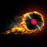 miniature Disque vinyle en feu