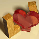 miniature Texte 3D “coeur” pour la Saint Valentin