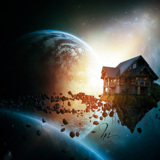 miniature Photomontage “maison dans l’espace”